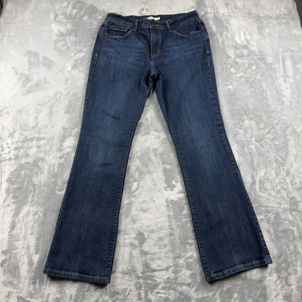 Levis 515 Bootcut Jeans Womens 10 Dark Wash Denim Mid Rise Stretch Blue